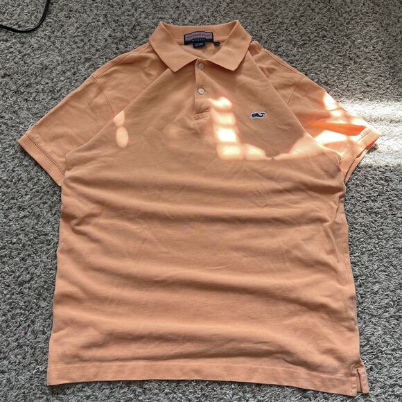 Vineyard Vines Polo Shirt Solid Orange Short Sleeve Casual Top Small - Picture 1 of 6